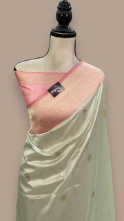 Pure Katan Silk Banarasi Handloom Saree - All over Kadua motifs With Meenakari - The Handlooms