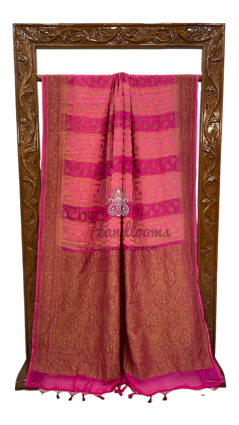 Khaddi Georgette Banarasi Saree -  Antique zari - The Handlooms
