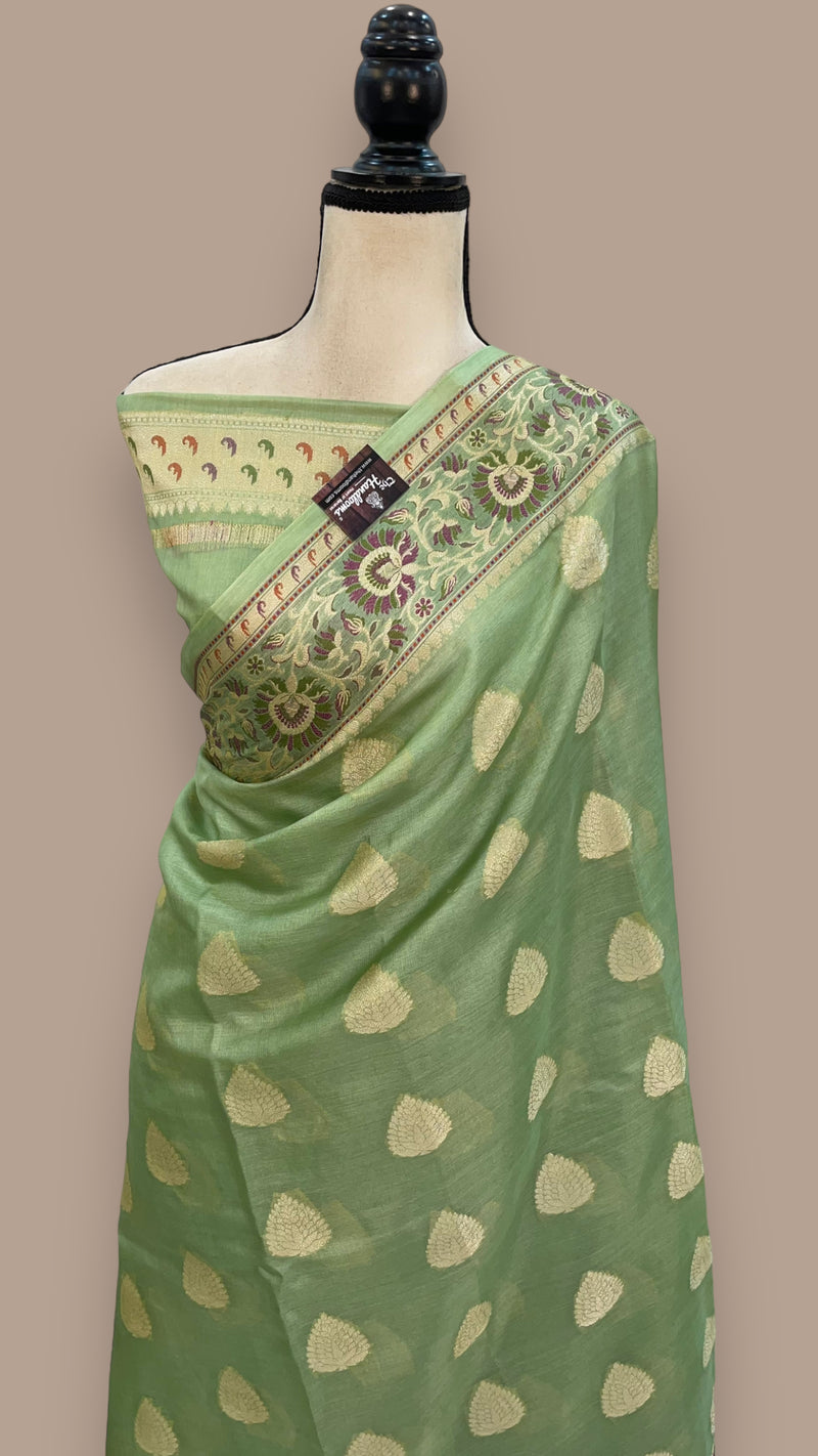 Pure Tussar Silk Handloom Banarasi Saree - The Handlooms