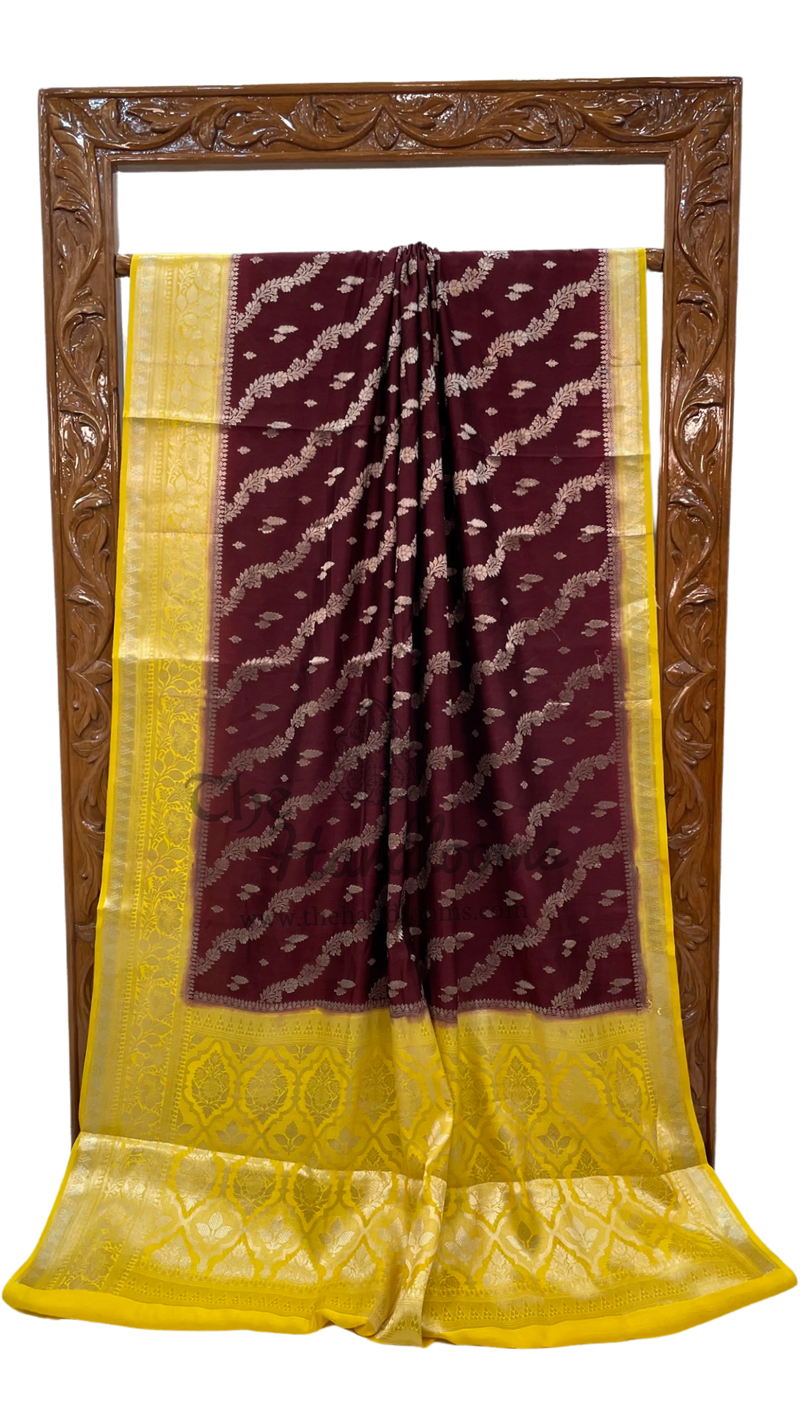 Pure Chiniya Silk Handloom Banarasi Saree - The Handlooms