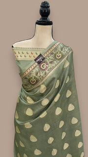 Pure Tussar Silk Handloom Banarasi Saree - The Handlooms