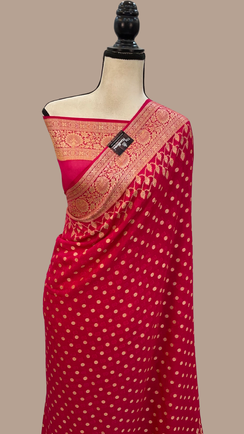 Pure Chiffon Khaddi Banarasi Saree - The Handlooms