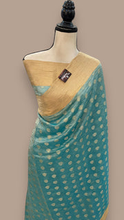 Pure Kora Tissue Crush Handloom Banarasi Saree - The Handlooms