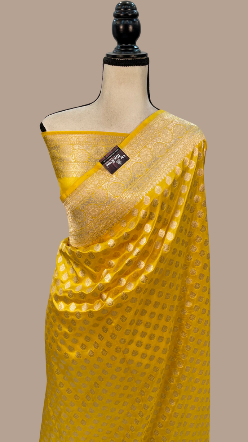 Pure Katan Silk Banarasi Handloom Saree - All over jaal work - The Handlooms