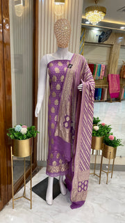 Khaddi Georgette Handlooms Banarasi Dress material - The Handlooms