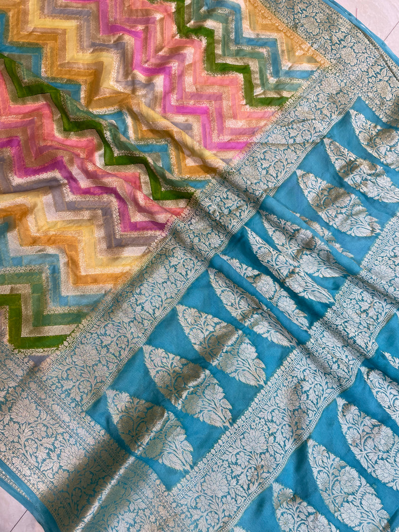 Rangkat Pure Chiffon Khaddi Banarasi Saree - The Handlooms