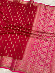 Pure Chiniya Silk Banarasi Saree - Gold Zari - The Handlooms