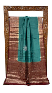 Pure Chiniya Silk Khaddi Handloom Banarasi Saree - The Handlooms