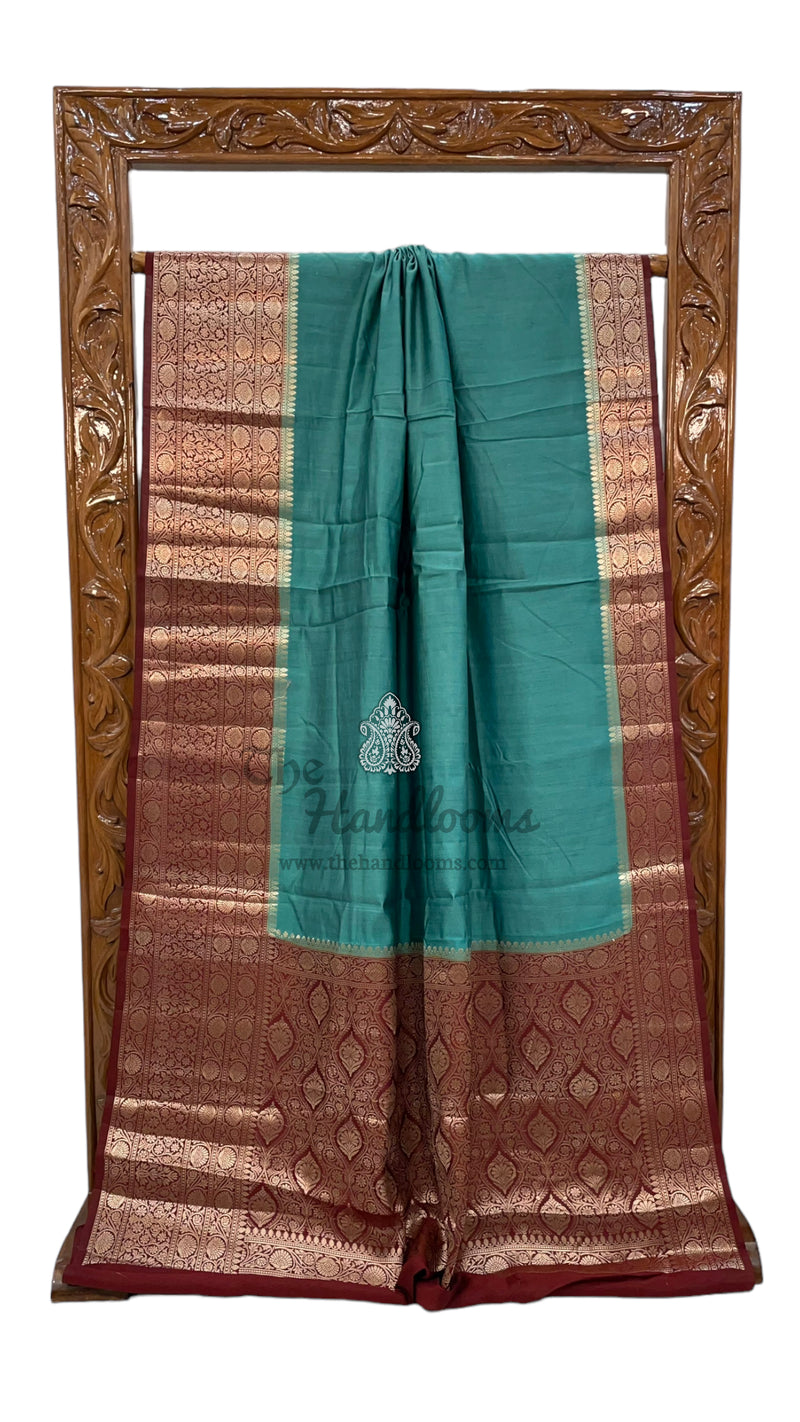 Pure Chiniya Silk Khaddi Handloom Banarasi Saree - The Handlooms