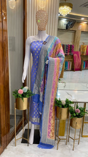 Pure Khaddi Georgette Banarasi Dress material - The Handlooms