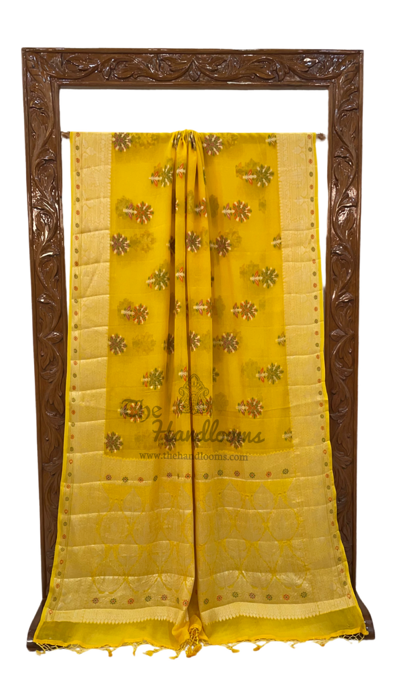 Pure Chiffon Khaddi Banarasi Saree - The Handlooms