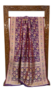 Pure Katan Silk Banarasi Handloom Saree - All over Jaal work with Meenakari - The Handlooms