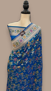 Pure Katan Silk Banarasi Handloom Saree - All over Jaal work with Meenakari - The Handlooms