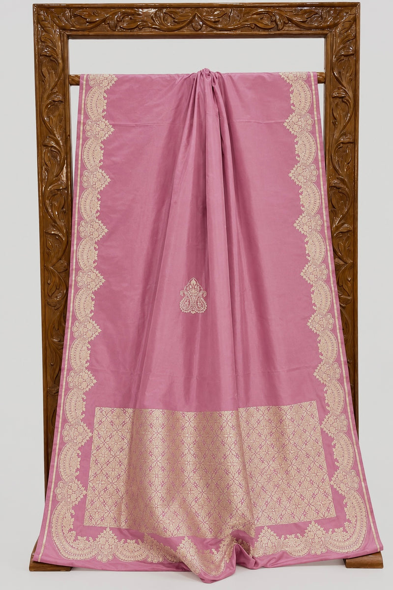 Pure Katan Silk Banarasi Handloom Saree - Gold Zari