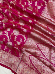 Pure Katan Silk Banarasi Handloom Saree - All over Sona Roopa Jaal work - The Handlooms