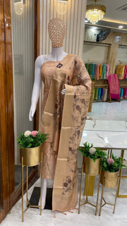 Pure Cotton Banarasi Dress material with digital Print - The Handlooms