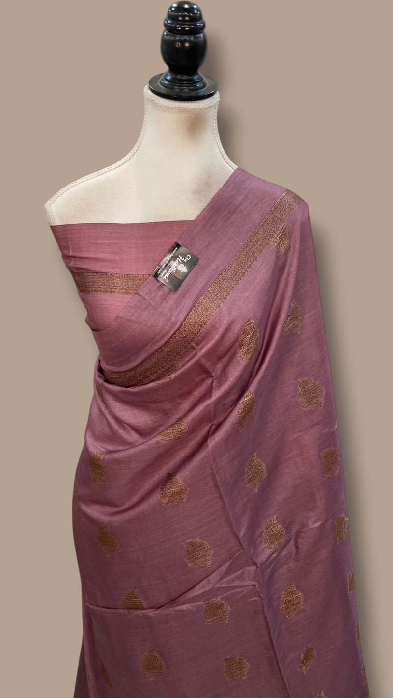 Pure Tussar Silk Handloom Banarasi Saree - The Handlooms