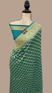 Pure Georgette Banarasi Bandhej Handloom Saree - The Handlooms