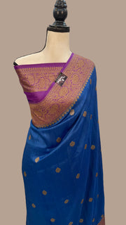 Tussar Georgette Handloom Banarasi Saree - All over kadua work - The Handlooms