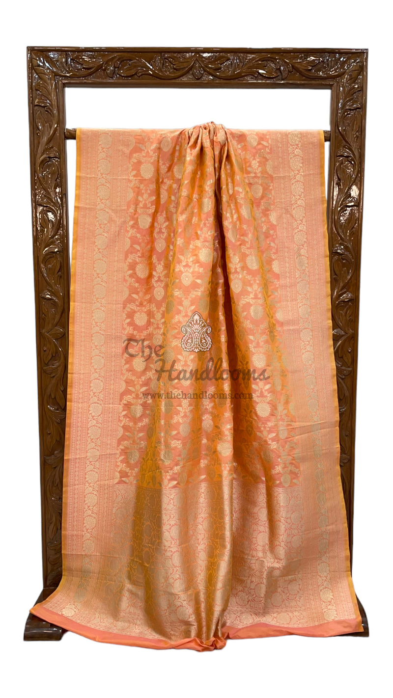 Pure Katan Silk Banarasi Handloom Saree - All over Jaal work - The Handlooms