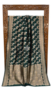Pure Katan Silk Banarasi Handloom Saree - All over Sona Roopa Jaal work - The Handlooms