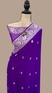 Pure Georgette Banarasi Handloom Saree - The Handlooms