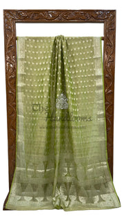 Pure Kora Tissue Crush Handloom Banarasi Saree - The Handlooms