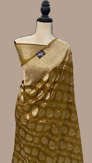 Pure Katan Silk Banarasi Handloom Saree - All Over Jaal Work - The Handlooms