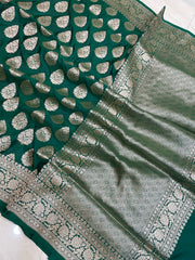 Pure Katan Silk Banarasi Handloom Saree - All Over Jaal Work - The Handlooms