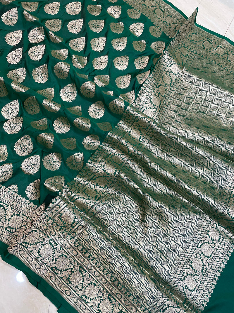 Pure Katan Silk Banarasi Handloom Saree - All Over Jaal Work - The Handlooms