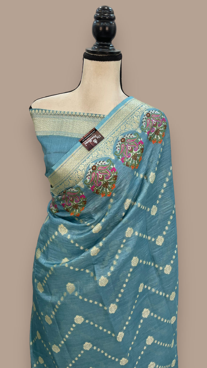 Pure Tussar Silk Handloom Banarasi Saree - The Handlooms