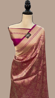 Pure Katan Silk Banarasi Handloom Saree - Tanchui Brocade - The Handlooms