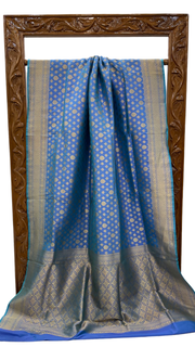 Pure Katan Silk Banarasi Handloom Saree - All Over Jaal Work - The Handlooms