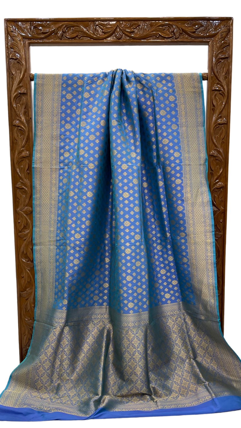 Pure Katan Silk Banarasi Handloom Saree - All Over Jaal Work - The Handlooms
