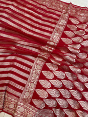Khaddi Georgette Handloom Banarasi Saree - The Handlooms