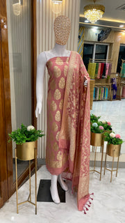 Khaddi Georgette Handlooms Banarasi Dress material - The Handlooms