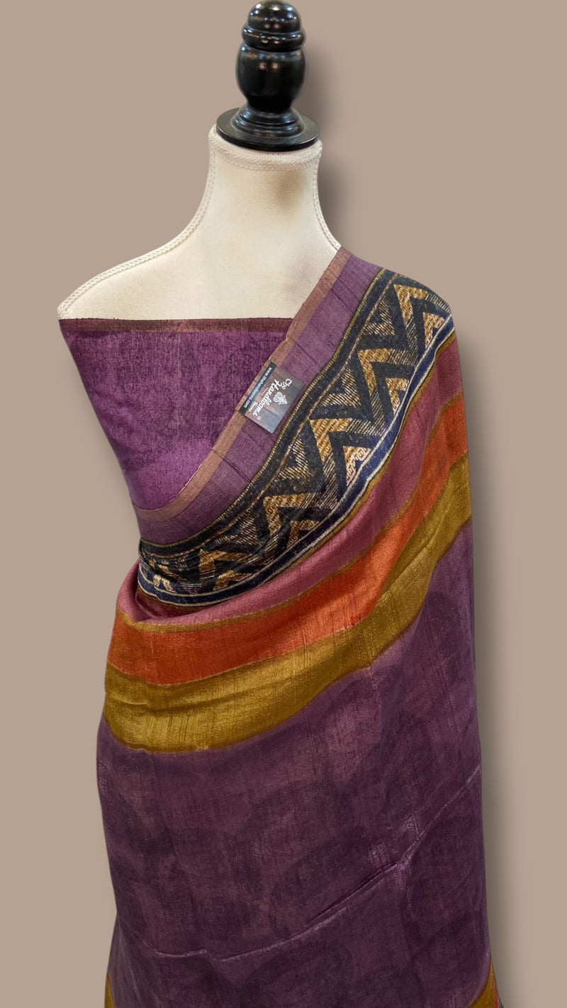 Pure Tussar Silk Handloom Banarasi Saree