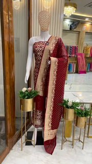 Khaddi Georgette Banarasi Dress material - The Handlooms