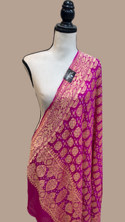 Pure Georgette Banarasi Bandhej Handloom Dupatta - The Handlooms