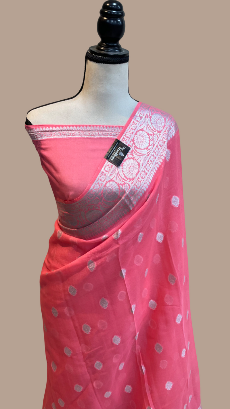Pure Chiffon Khaddi Banarasi Saree - The Handlooms