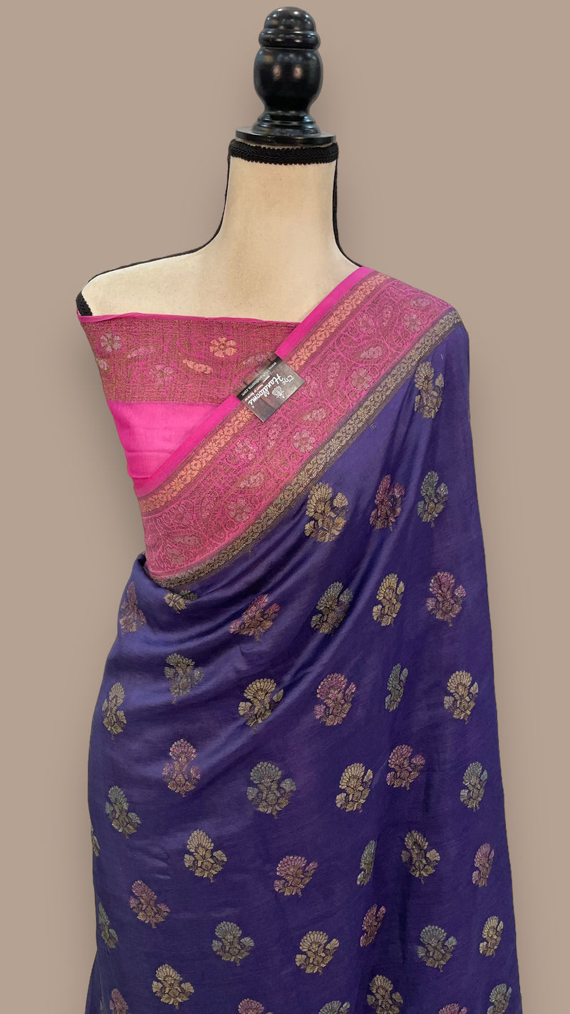 Pure Butter Crepe Banarasi Saree - The Handlooms