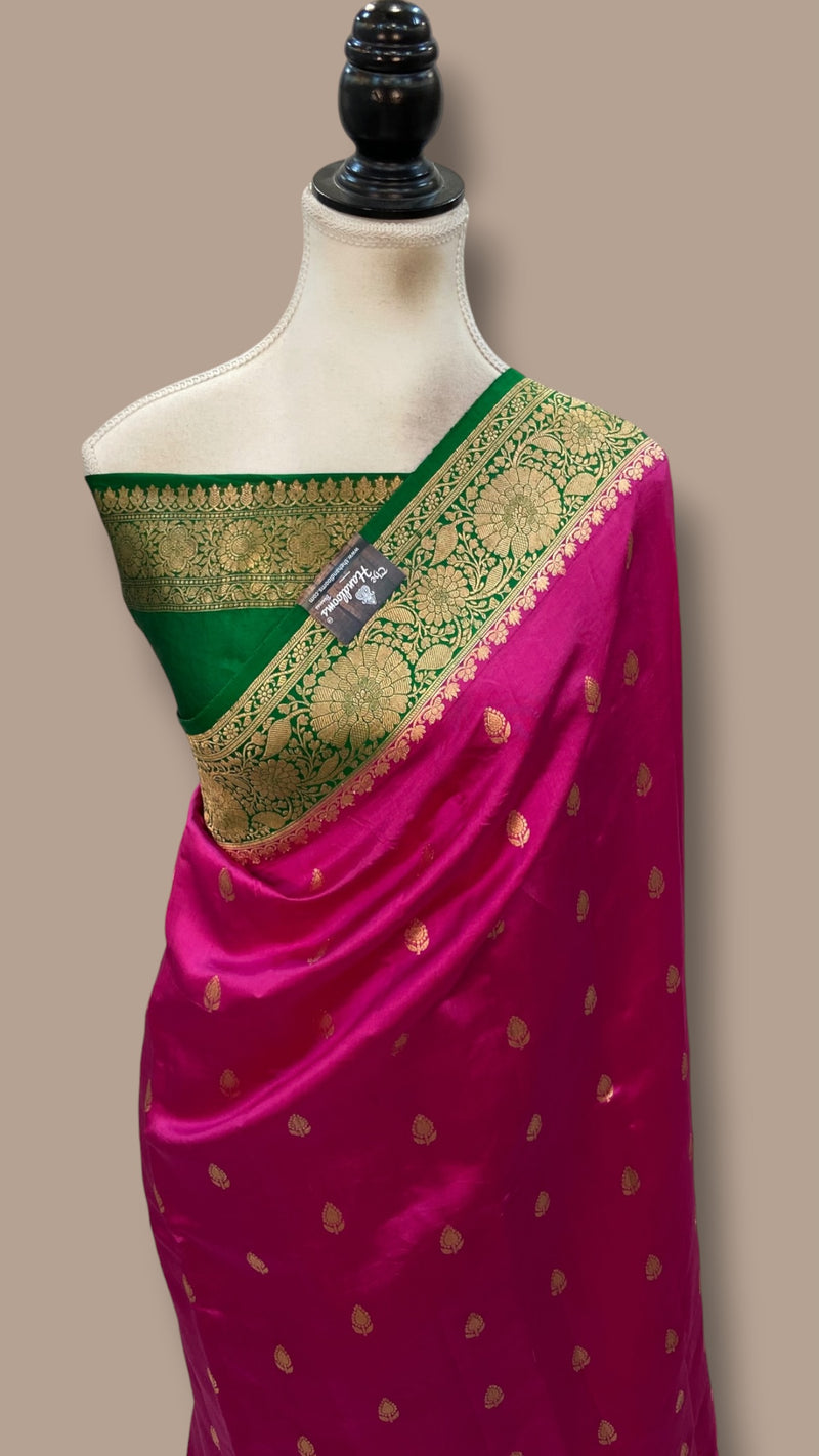 Pure Katan Silk Banarasi Handloom Saree - All Over Kadua Motifs