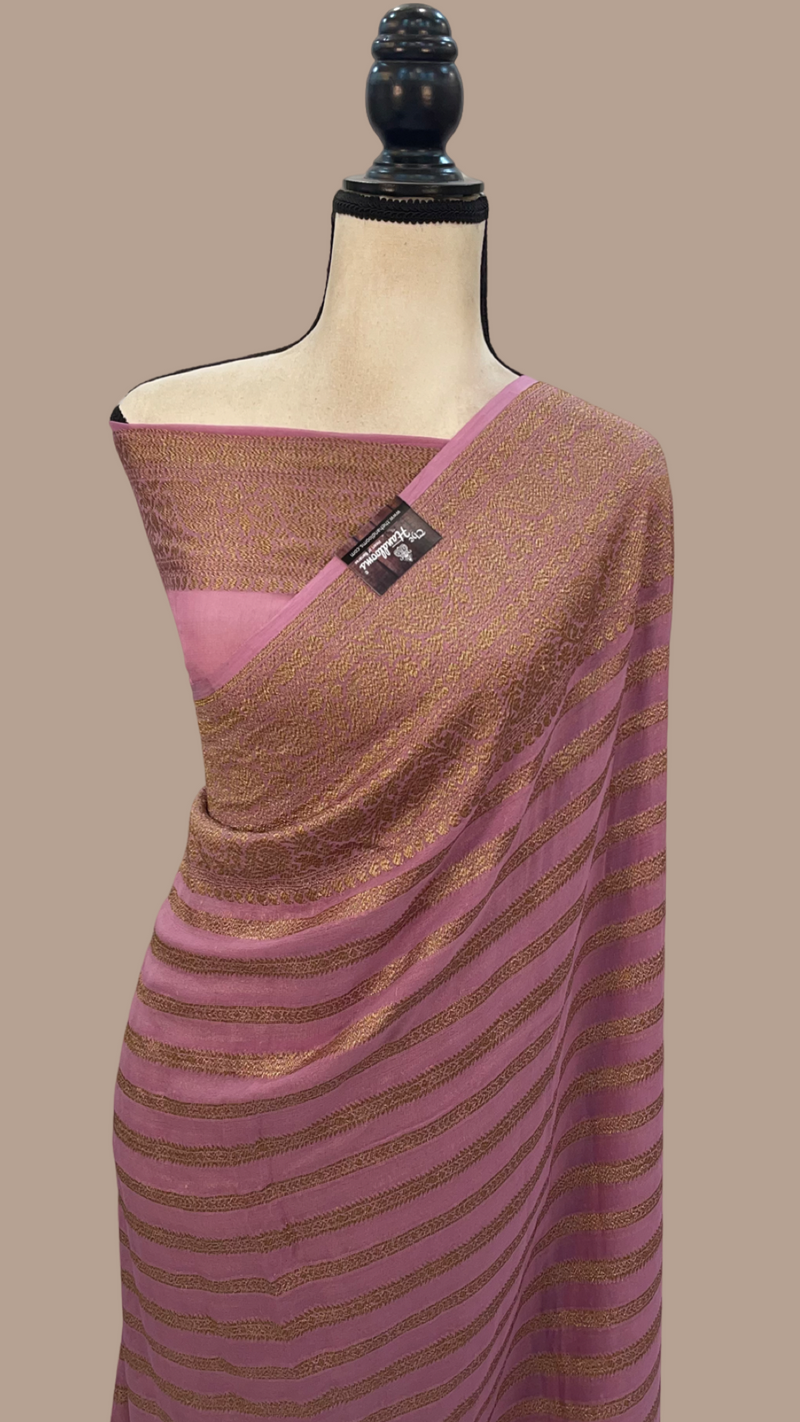 Khaddi Georgette Banarasi Saree -  Antique zari - The Handlooms