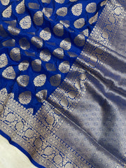 Pure Katan Silk Banarasi Handloom Saree - All Over Jaal Work - The Handlooms