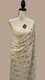 Moonga Georgette Handloom Banarasi Saree - All over meenakari - The Handlooms