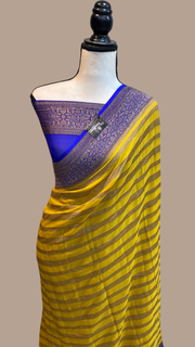 Pure Khaddi Georgette Banarasi Saree -  Antique zari - The Handlooms