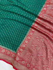 Khaddi Georgette Banarasi Saree -  Antique zari - The Handlooms