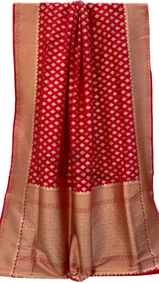Pure ure Katan Silk Banarasi Handloom Saree - All Over Jaal Work - The Handlooms