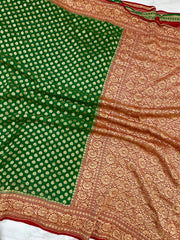 Khaddi Georgette Banarasi Saree - Gold zari - The Handlooms