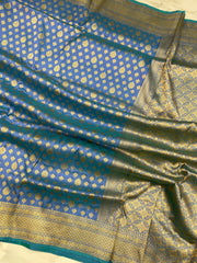 Pure Katan Silk Banarasi Handloom Saree - All Over Jaal Work - The Handlooms